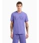 EA7 Organic cotton jersey short sleeve T-shirt from the lilac Logo series