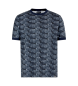 EA7 Katoenen crew neck T-shirt met monogram print uit de Logo serie blauw