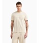 EA7 Visibility T-shirt med rund hals i beige bomuld