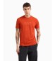 EA7 Camiseta de cuello redondo Visibility de algodón naranja