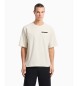 EA7 T-shirt i beige bomuldsjersey