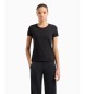 EA7 Logo Series Stretch-Baumwolljersey schwarz