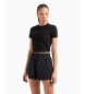 EA7 Schwarzes T-Shirt mit Rundhalsausschnitt