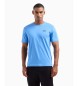 EA7 T-shirt com gola redonda em malha de algodo azul Logo Series