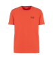 EA7 Orangefarbenes Kurzarm-T-Shirt mit schmaler Passform