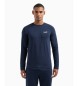 EA7 Core Identity marineblauw katoenen t-shirt met lange mouwen  