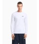 EA7 T-shirt a maniche lunghe in cotone bianco Core Identity