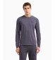 EA7 T-shirt a maniche lunghe in cotone grigio Core Identity