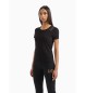 EA7 Core Lady short-sleeved T-shirt in black stretch cotton