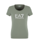 EA7 T-shirt girocollo in cotone lucido verde