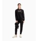 EA7 Tuta in cotone elasticizzato con girocollo nero