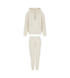 EA7 Stretch cotton knitted tracksuit with hood beige