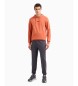 EA7 Regular fit cotton tracksuit orange, grey