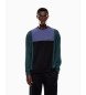 EA7 Bluza Athletic Colour Block w kolorze niebieskim
