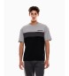 EA7 Athletic Colour Block cotton blend t-shirt light grey