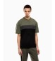 EA7 Athletic Colour Block cotton blend T-shirt dark green