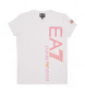 EA7 Zug-T-Shirt Farbblock wei