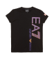 EA7 T-shirt nera a blocchi di colore