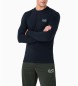 EA7 Core Identity marinblå långärmad t-shirt