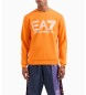 EA7 Sweat  col ras du cou Logo orange