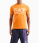 EA7 T-shirt oversize della serie Logo arancione