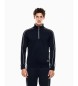 EA7 Logo Series sweat-shirt en coton mlang bleu marine