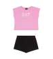 EA7 Ensemble t-shirt et short rose brillant