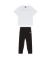 EA7 Glänzendes weißes T-Shirt und Leggings-Set