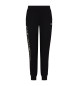 EA7 Pantaloni della tuta in cotone elasticizzato nero lucido