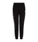 EA7 Pantaloni della tuta in cotone elasticizzato nero lucido
