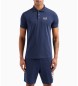 EA7 Visibility polo shirt in navy stretch cotton