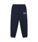 EA7 Pantaloni da jogging in cotone blu scuro della serie Logo