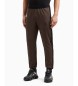 EA7 Technical stretch twill trousers Gold Label brown