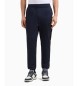 EA7 Technical stretch twill trousers Gold Label Navy