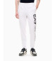 EA7 Pantaloni della tuta in cotone bianco della serie Logo
