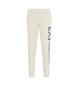 EA7 Logo Series beige cotton tracksuit bottoms