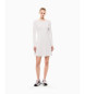 EA7 Off-white Precious Kleid aus einer Modalmischung in Interlock-Optik