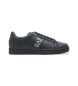 EA7 Baskets classiques en cuir noir