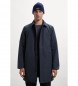 ECOALF Abadia blauw-grijze trenchcoat