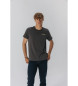 elPulpo T-shirt triple logo gris fonc us