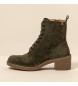 El Naturalista Green leather ankle boots -Heel height: 5,5cm