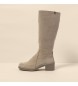 El Naturalista Leather boots N5663 Silk Suede Cream -Heel height: 5,5 cm
