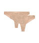 Emporio Armani Paquete de 2 braguitas brasileas inscripcin integral beige