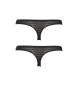 Emporio Armani Pack of two recycled laminated mesh thongs with full ASV logo inscription Black