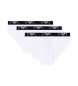 Emporio Armani Set of three white ribbed briefs