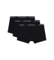 Emporio Armani Set of 3 Essential black cotton elastic knit Boxers