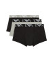 Emporio Armani Pack 3 boxers lisos preto, cinzento