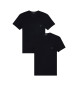 Emporio Armani Set de dos camisetas con cuello V negro