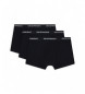 Emporio Armani Komplet treh črnih boksaric Stretch