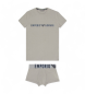 Emporio Armani Megalogo graues T-Shirt und Boxershorts im Paket